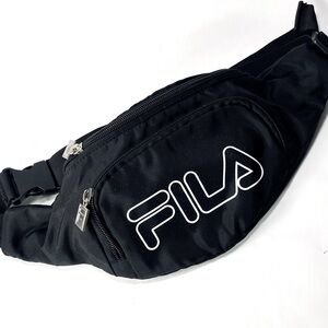 Fila Logo Nylon 3 Pocket Fanny Pack Hip Waist Sling Bag - Unisex